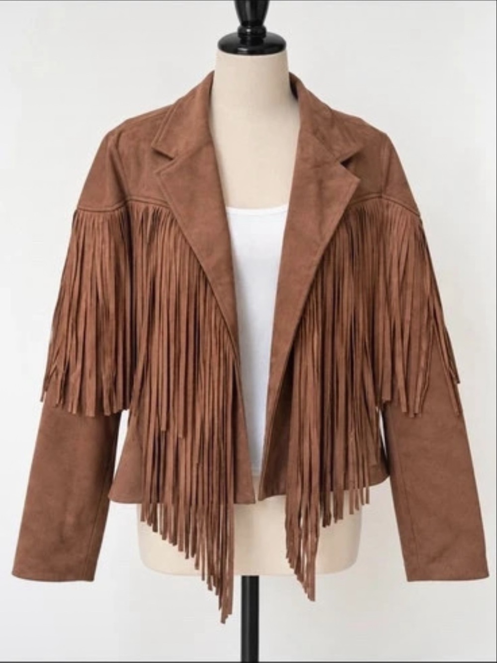 Women's Brown Suede Fringe Leather Jacket - Classic Western Style